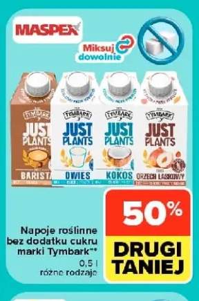 Napój roślinny bez dodatku cukru Just Plants Owies Tymbark +3 warianty