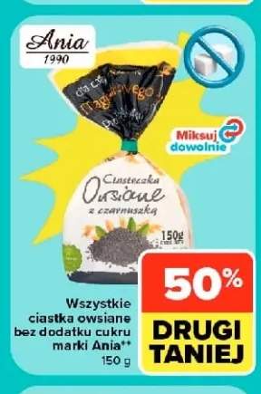 Ciasteczka owsiane z czarnuszką bez dodatku cukru Ania +1 wariant