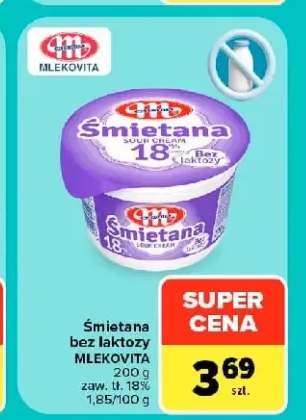 Śmietana bez laktozy Mlekovita 18%