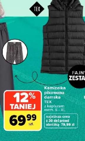 Kamizelka pikowana damska z kapturem TEX