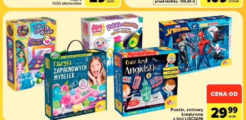 Puzzle zestawy kreatywne z linii Lisciani