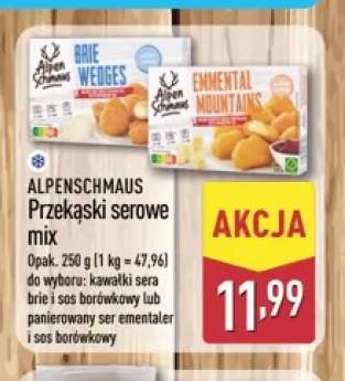 Przekąski serowe mix kawałki sera brie i sos borówkowy Alpenschmaus +1 wariant