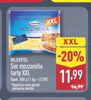 Ser mozzarella tarty XXL Mlekpol