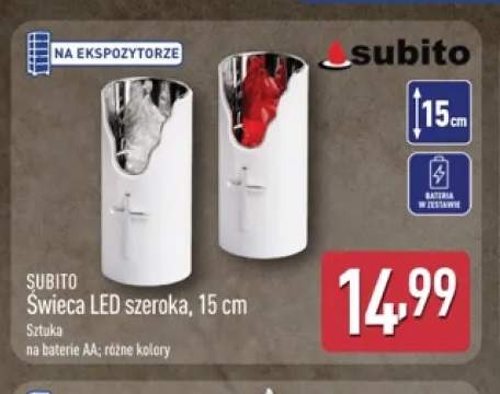 Świeca LED szeroka 15 cm Subito