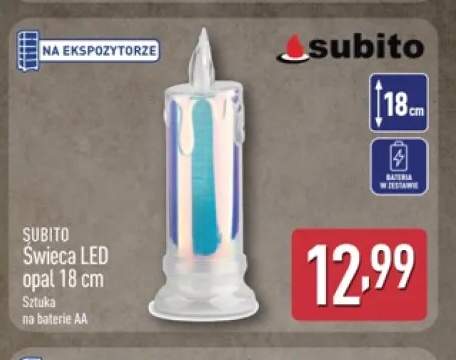Świeca LED opal 18 cm Subito