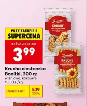 Kruche ciasteczka Bonitki wiśniowe +1 wariant