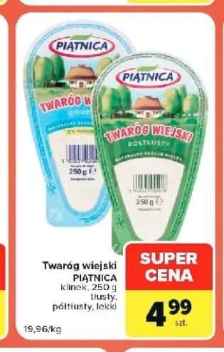 Twaróg wiejski klinek tłusty Piątnica +2 warianty