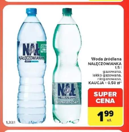 Woda źródlana gazowana Nałęczowianka +2 warianty