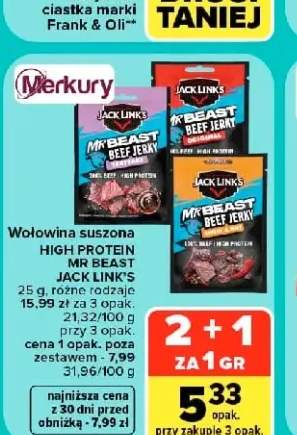 Wołowina suszona High Protein Mr Beast Teriyaki Jack Link's +1 wariant