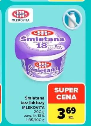 Śmietana bez laktozy Mlekovita 18%
