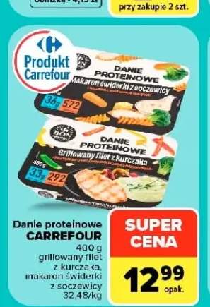 Danie proteinowe Makaron świderki z soczewicy Carrefour +1 wariant
