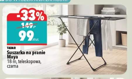 Suszarka na pranie Maya 18 m teleskopowa czarna Tadar