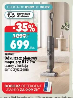Odkurzacz pionowy mopujący H12 Pro czarny z funkcją samoczyszczenia Dreame