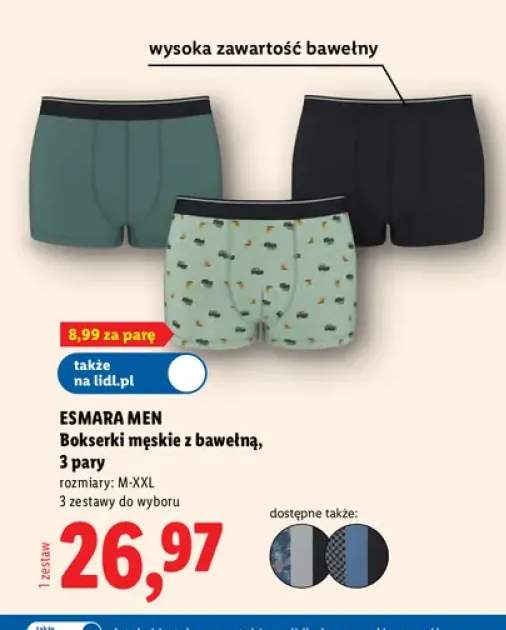 Bokserki męskie z bawełną 3-pak