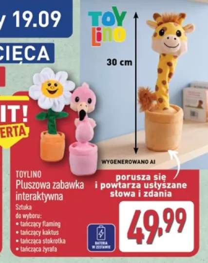 Pluszowa zabawka interaktywna tańczący kaktus Toylino +3 warianty