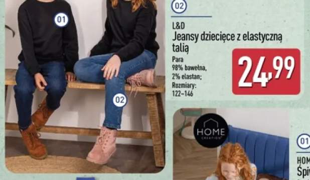 Jeansy dziecięce z elastyczną talią L & D