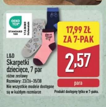 Skarpetki dziecięce 7-pak L & D