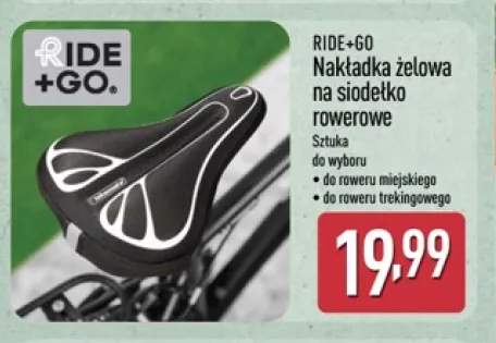 Nakładka żelowa na siodełko rowerowe do roweru miejskiego Ride+Go +1 wariant