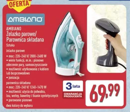 Żelazko parowe Ambiano +1 wariant