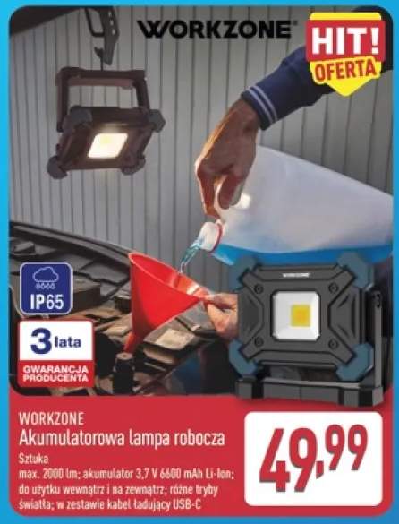 Akumulatorowa lampa robocza Workzone