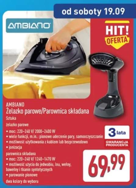 Żelazko parowe Ambiano +1 wariant