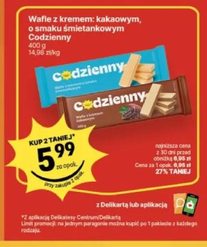 Wafle z kremem kakaowym Codzienny +1 wariant