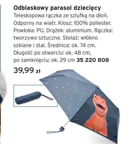 Odblaskowy parasol dziecięcy