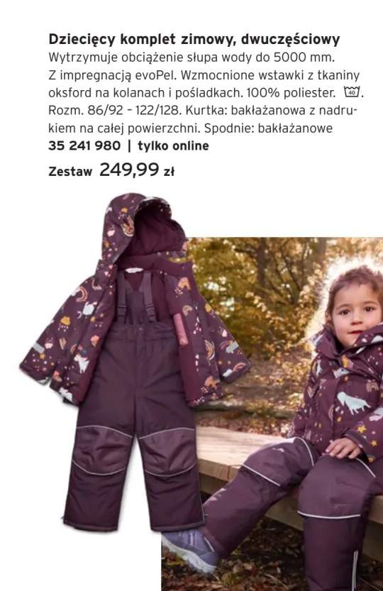 Dziecięcy komplet zimowy dwuczęściowy