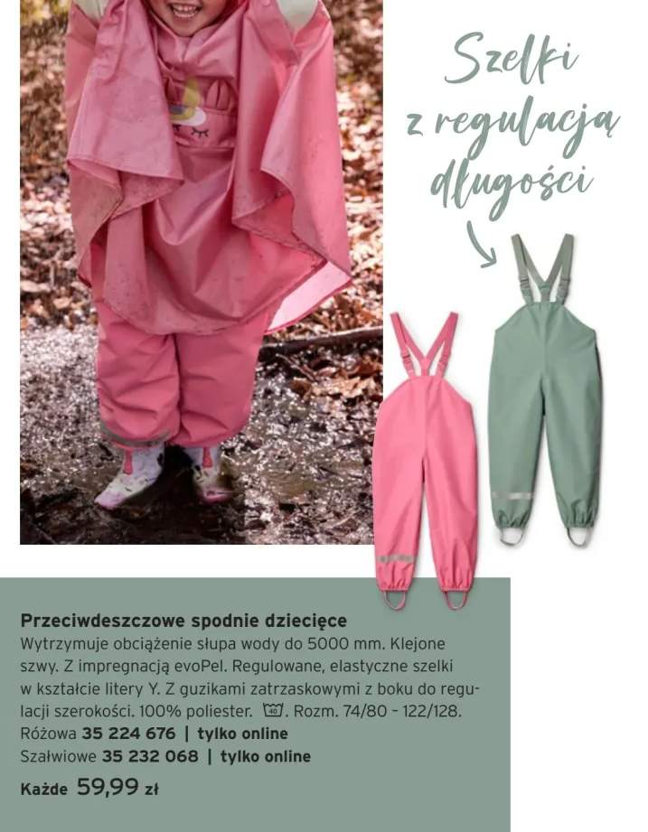Przeciwdeszczowe spodnie dziecięce