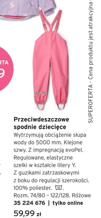 Przeciwdeszczowe spodnie dziecięce