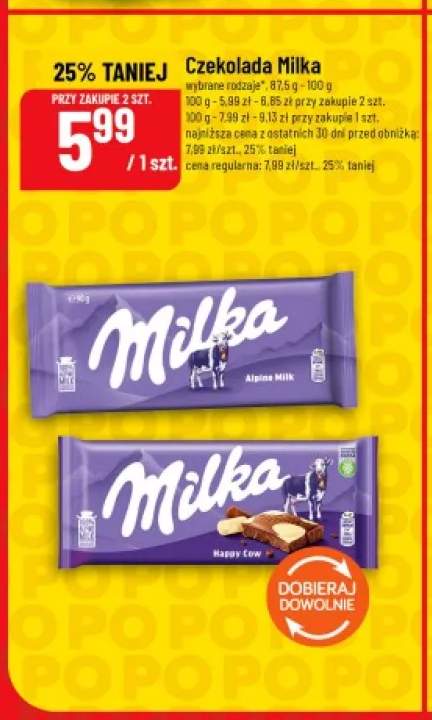 Czekolada Milka Alpine Milk +1 wariant