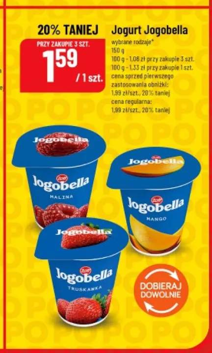 Jogurt Jogobella truskawka Zott +2 warianty