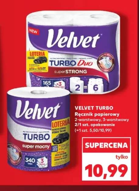 Ręcznik papierowy 2-warstwowy Velvet Turbo Duo 2-pak +1 wariant