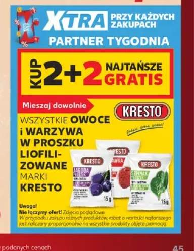 Owoce i warzywa w proszku liofilizowane Kresto +3 warianty