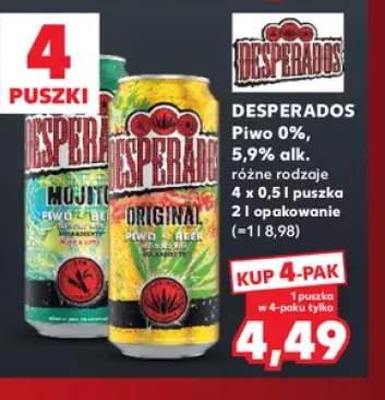 Piwo bezalkoholowe Desperados Mojito 4-pak +1 wariant