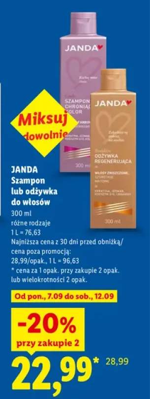 Szampon do włosów Janda +1 wariant