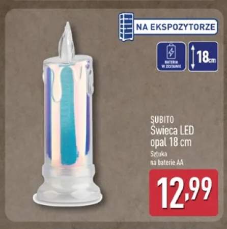 Świeca LED opal 18 cm Subito