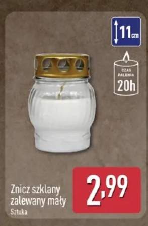 Znicz szklany zalewany mały