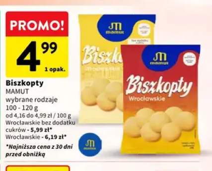 Biszkopty Wrocławskie bez dodatku cukrów Mamut +1 wariant