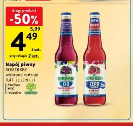 Piwo bezalkoholowe Napój piwny bezalkoholowy Somersby Blackcurrant & Lime +1 wariant