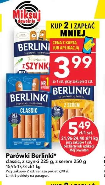 Parówki Berlinki classic +2 warianty