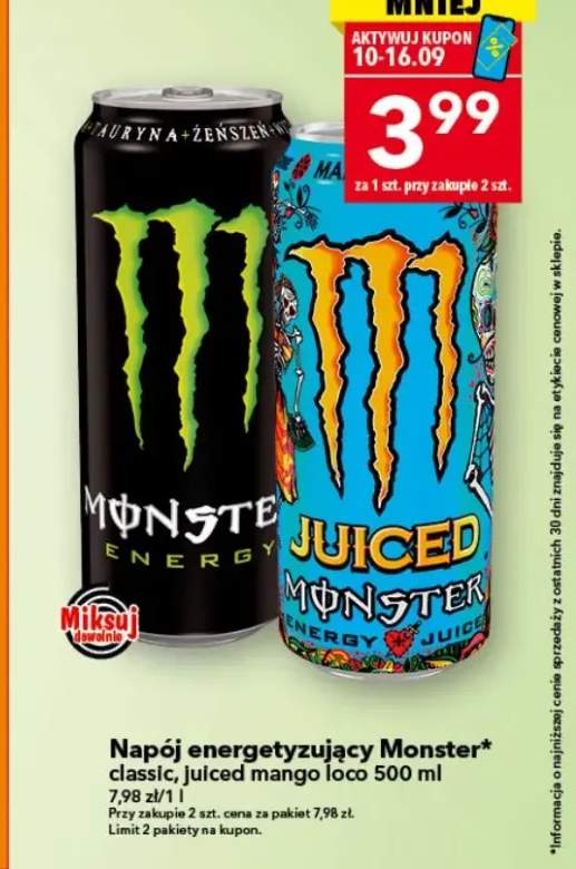 Napój energetyzujący Monster classic +1 wariant
