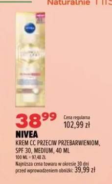 Krem CC przeciw przebarwieniom SPF 30 Medium Nivea
