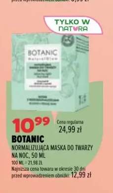 Normalizująca maska do twarzy na noc Botanic