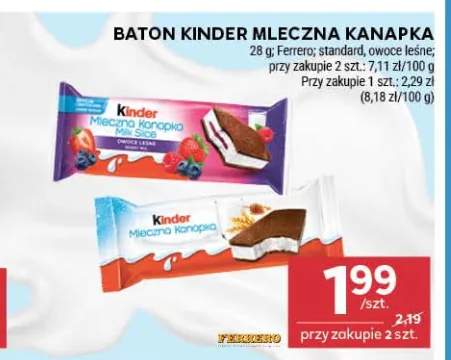 Baton Kinder Mleczna Kanapka standard +1 wariant