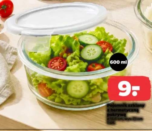 Pojemnik szklany z hermetyczną pokrywą Fresh 600 ml