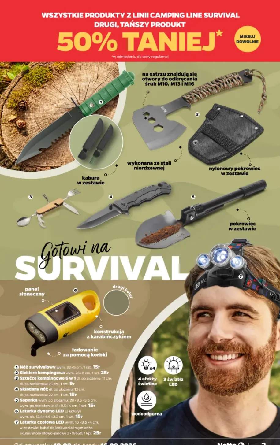 Nóż survivalowy +7 wariantów