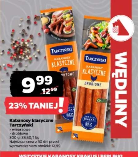 Kabanosy klasyczne wieprzowe Tarczyński +1 wariant