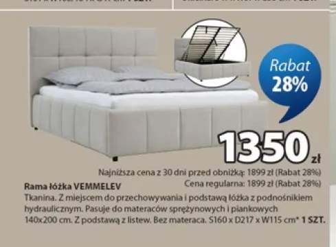 Rama łóżka Vemmelev