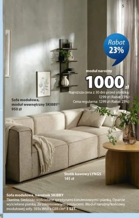 Sofa modułowa narożnik Skibby +2 warianty